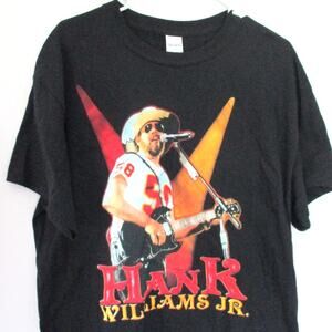 Hank Williams Jr Graphic Tshirt Gildan Heavy Cotton Size Large